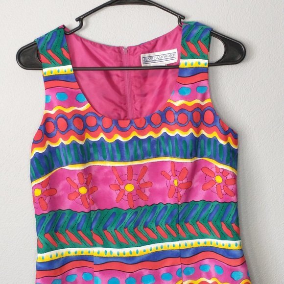 Jessica Howard Vintage Floral Print Sleeveless Sheath Dress Women’s Size 6 - Picture 1 of 5